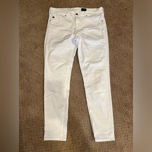 AG Adriano Goldschmied super skinny ankle white jeans, size 30 R